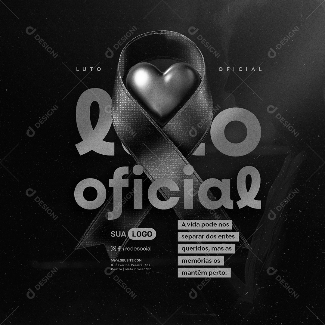 Luto A Vida Pode nos Separar dos Entes Queridos Social Media PSD Editável