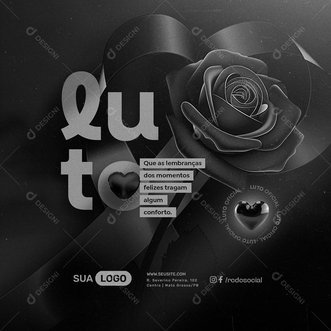 Luto Que as Lembranças dos Momentos Felizes Tragam algum Conforto Social Media PSD Editável