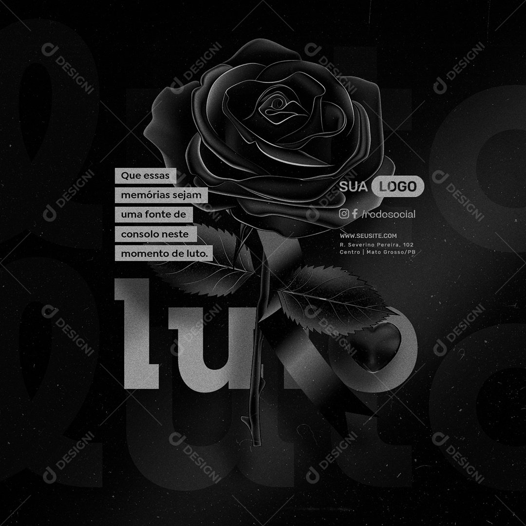 Social Media Luto Que essas Memórias Sejam uma Fonte de Consolo PSD Editável