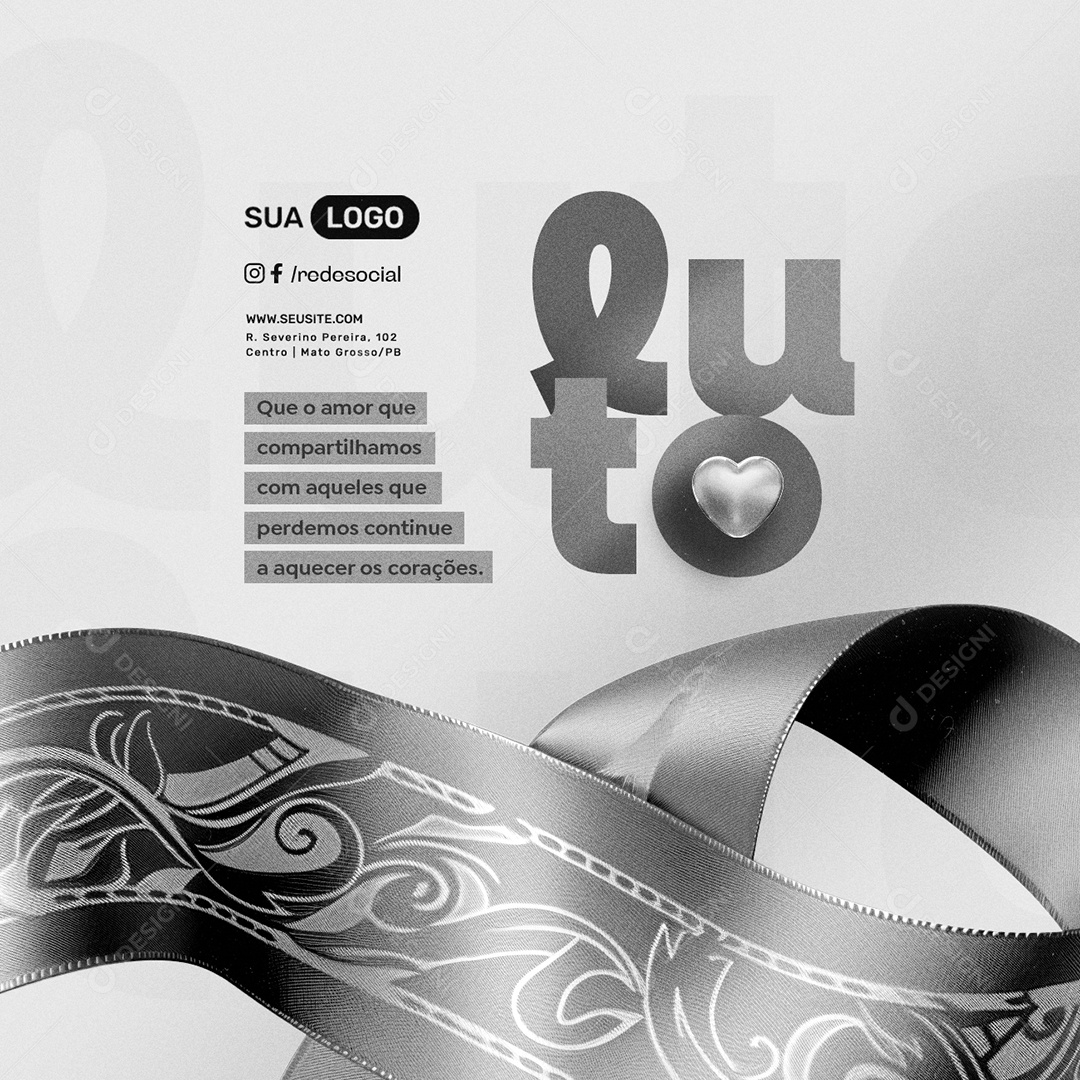 Luto o Amor Compartilharmos com Aqueles que Perdemos Social Media PSD Editável