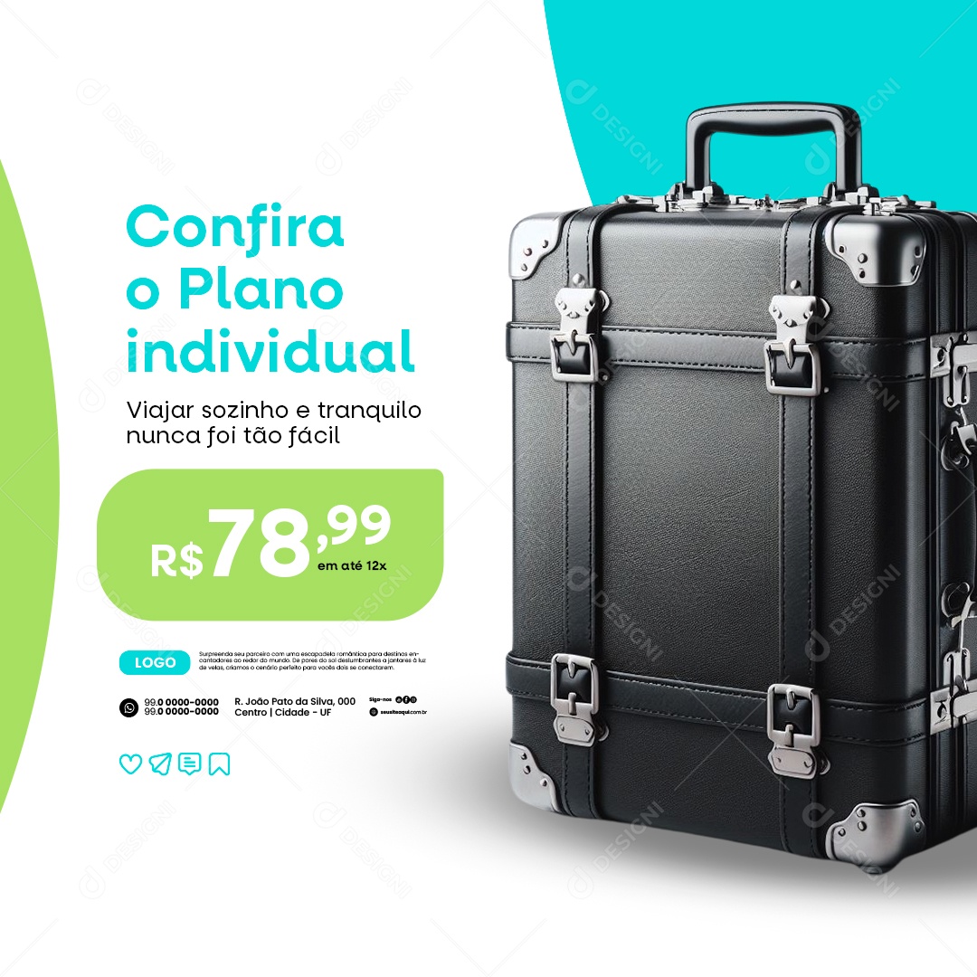 Agência de Viagens Confira o Plano Individual Social Media PSD Editável