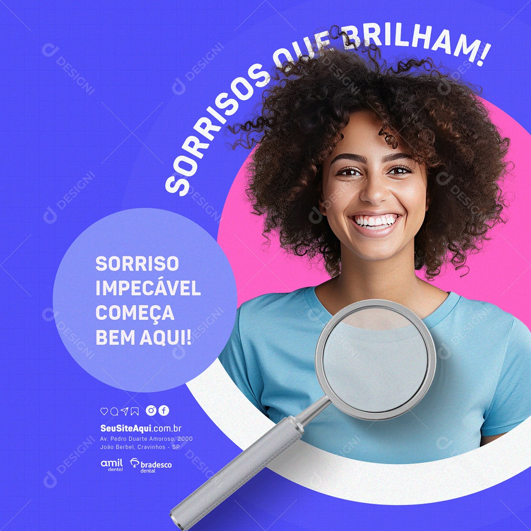 Dentista Sorriso Impecável Começa Bem Aqui Social Media PSD Editável