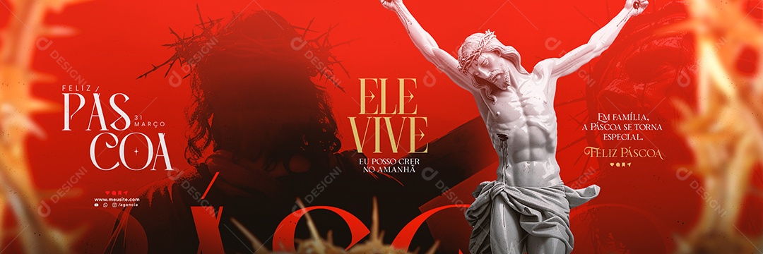 Carrossel Páscoa 31 de Março em Família se Torna Especial Social Media PSD Editável