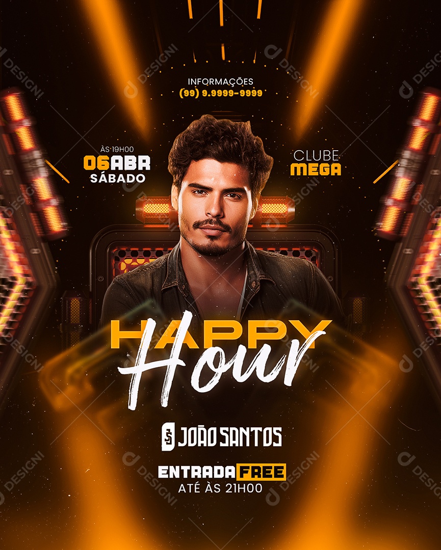 Flyer Happy Hour João Santos Social Media PSD Editável