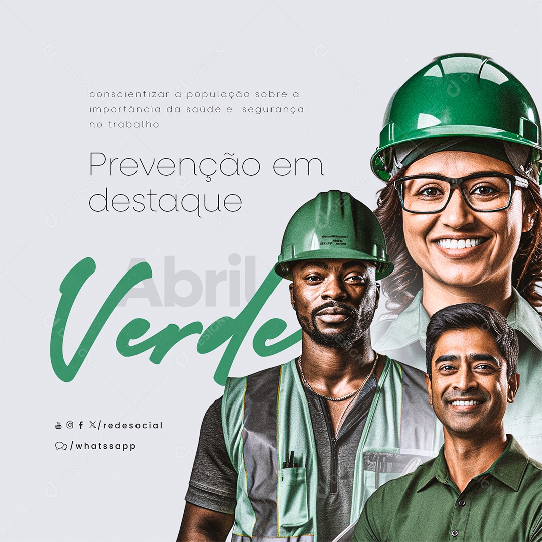 Abril Verde Prevenção em Destaque Social Media PSD Editável