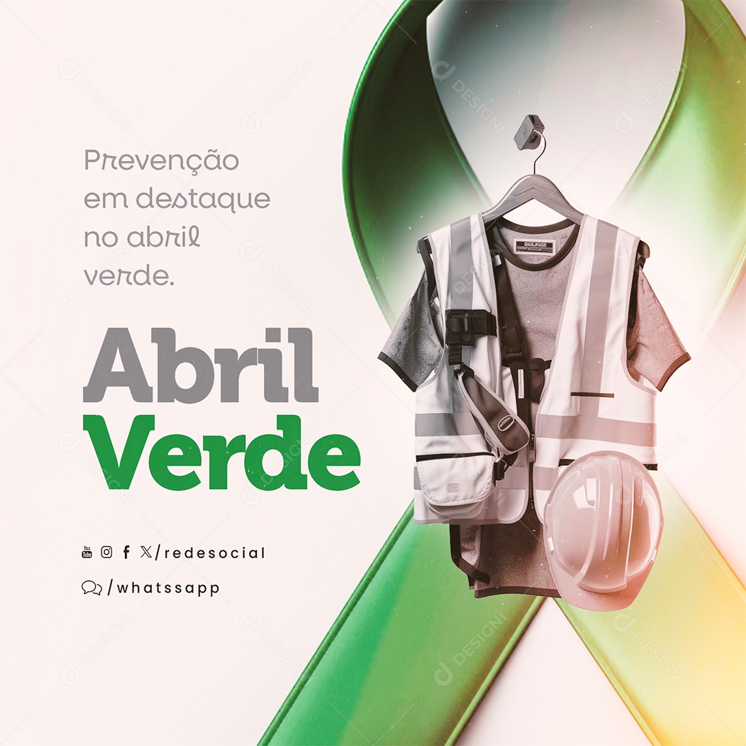 Abril Verde Prevenção em Destaque Social Media PSD Editável