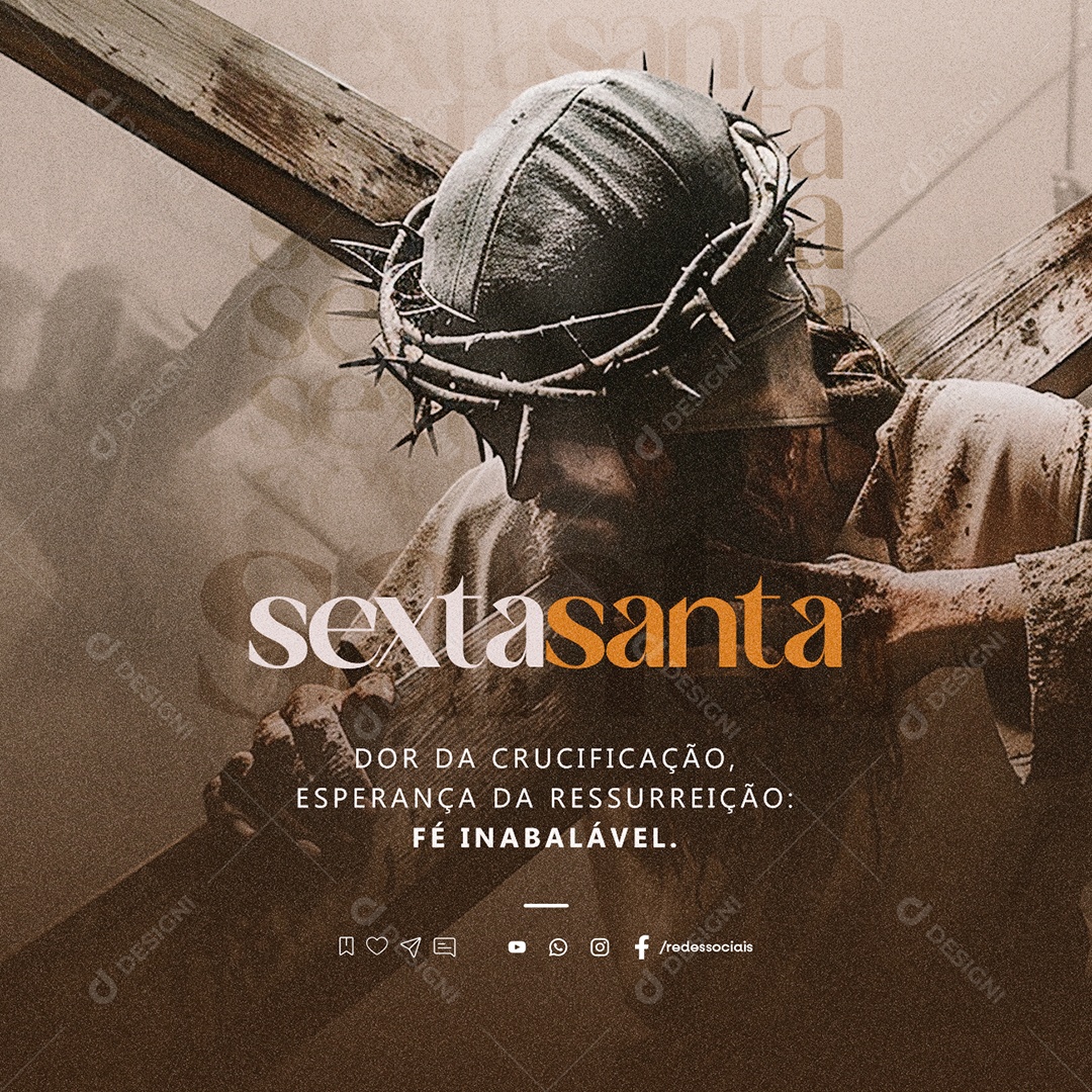 Sexta Feira Santa Dor da Crucificação Esperança Social Media PSD Editável
