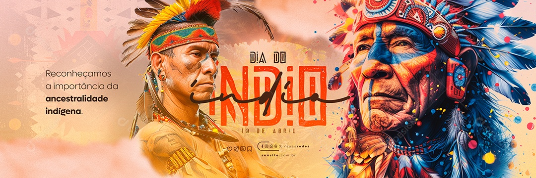 Social Media Carrossel Dia do Índio 19 de Abril PSD Editável