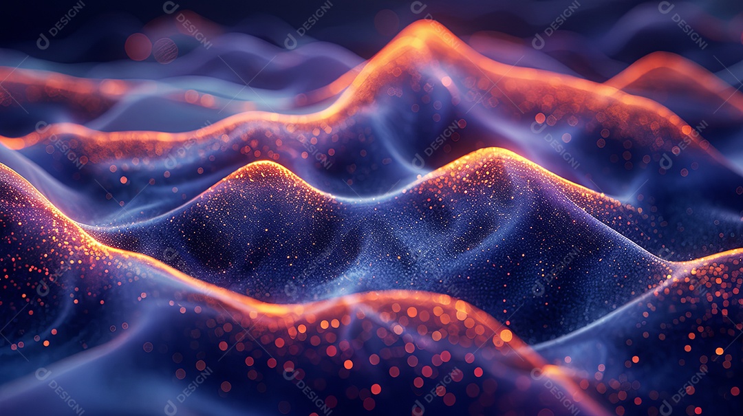 arte abstrata colorida no escuro, no estilo de paisagens espaciais