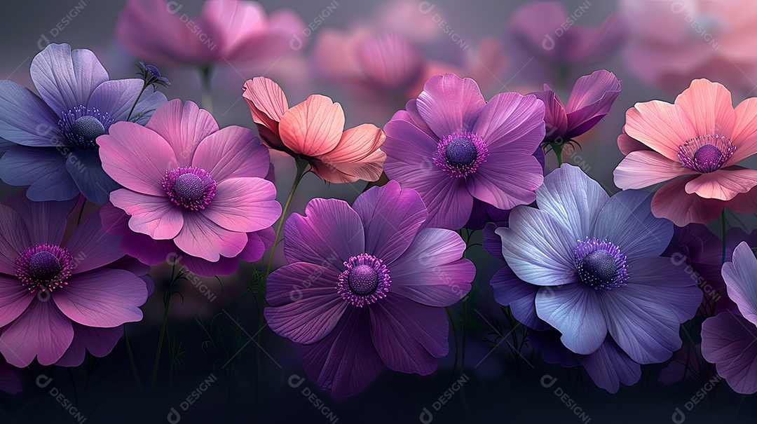 Beautiful flower design purple and blue wallpaper hd mobile