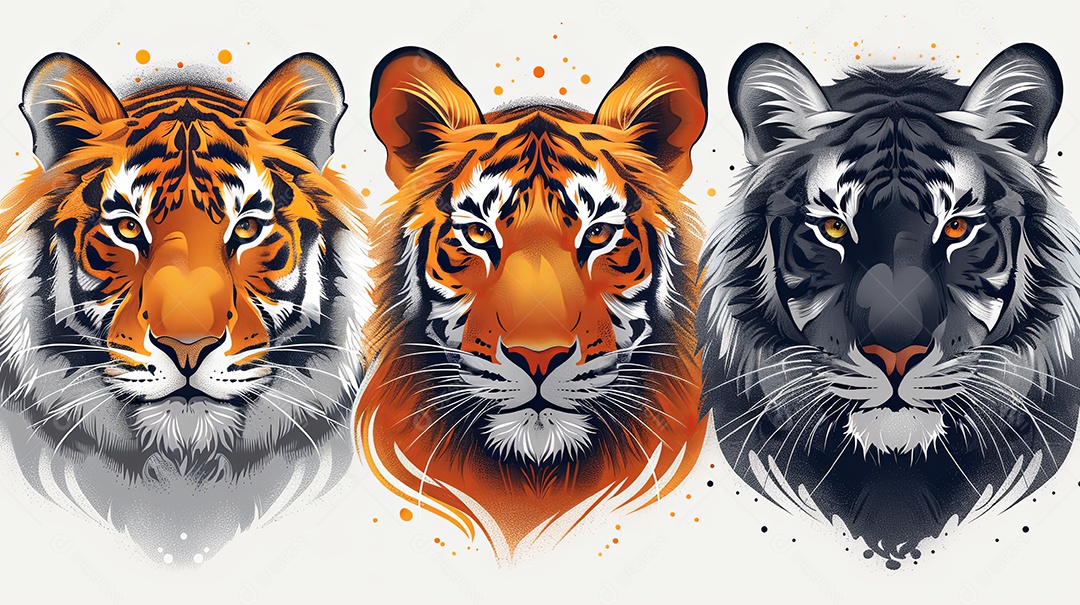 Logotipo leão e tigre minimalismo figura simples