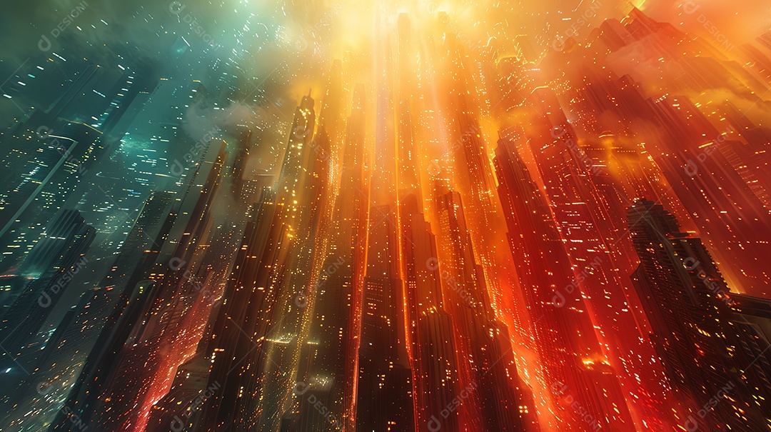 Serviços de desenvolvimento de cena tecnológica colorida