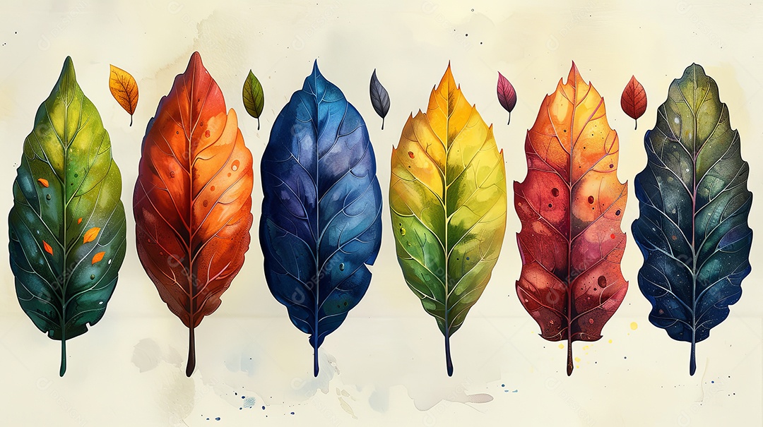 Rascunho de design de folha colorida em estilo cartoon