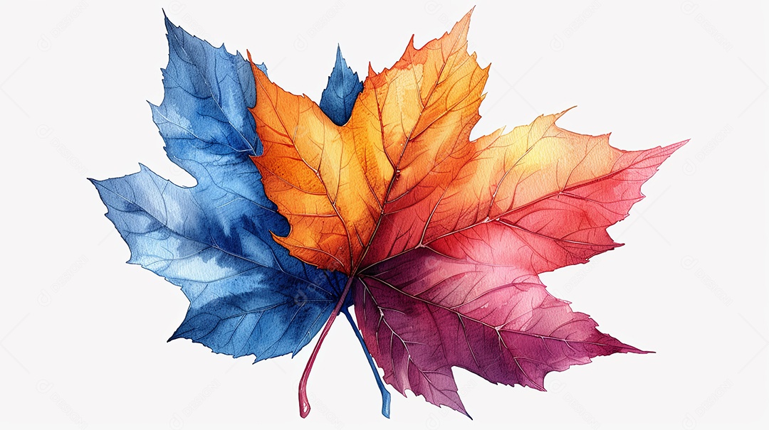 Rascunho de design de folha colorida em estilo cartoon