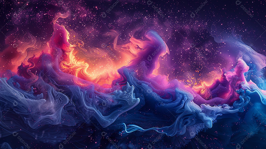 Fundo escuro com tons de roxo e azul