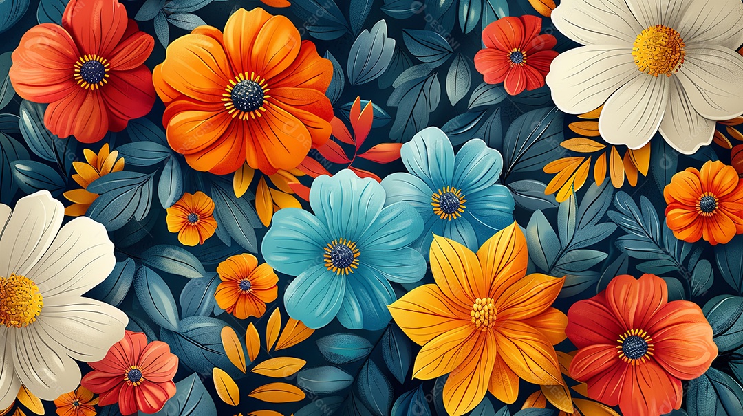 Flores colorido vibrante