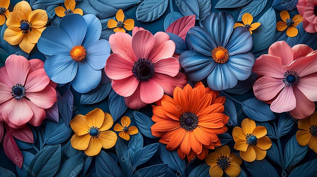 Flores colorido vibrante