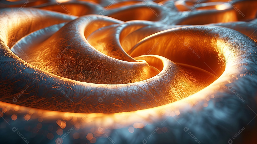 Linhas fractais de escovado dourado