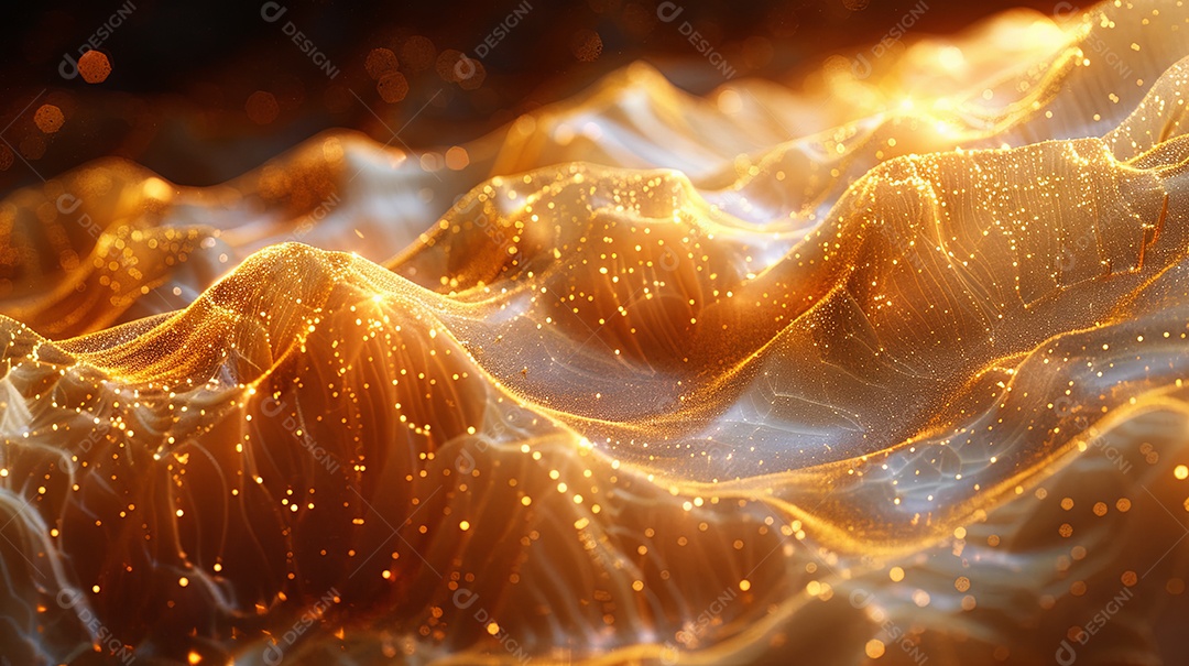 Linhas fractais de escovado dourado