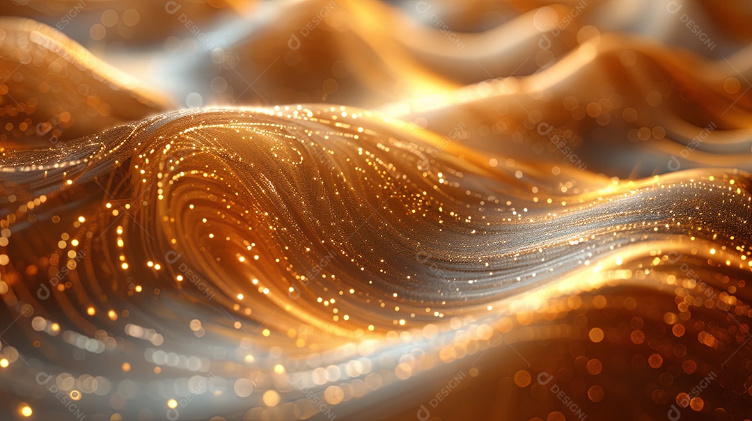 Linhas fractais de escovado dourado