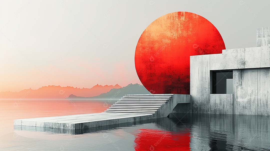 Gere um visual abstrato com cenário minimalista