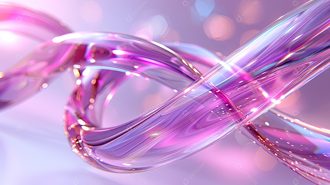 Camadas onduladas de vidro com estrutura congelada fundo abstrato em cores rosa e roxas