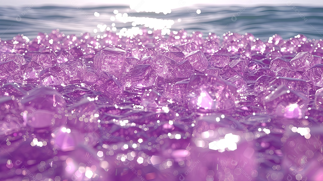 Camadas onduladas de vidro com estrutura congelada fundo abstrato em cores rosa e roxas