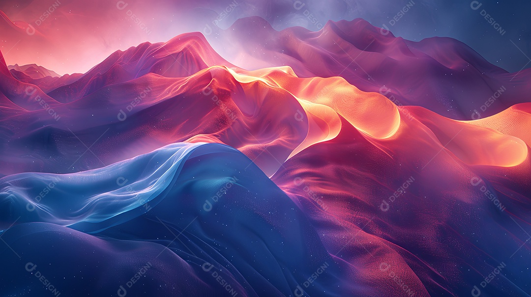 Naturalistas rollerwave céu noturno vermelho e azul tecidos fluidos