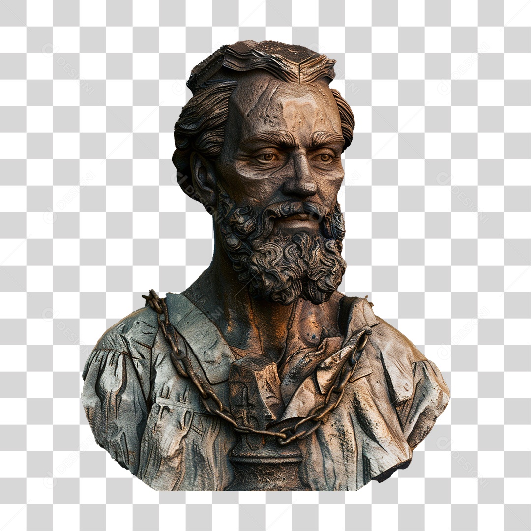 Escultura de Tiradentes Feita de Madeira PNG Transparente