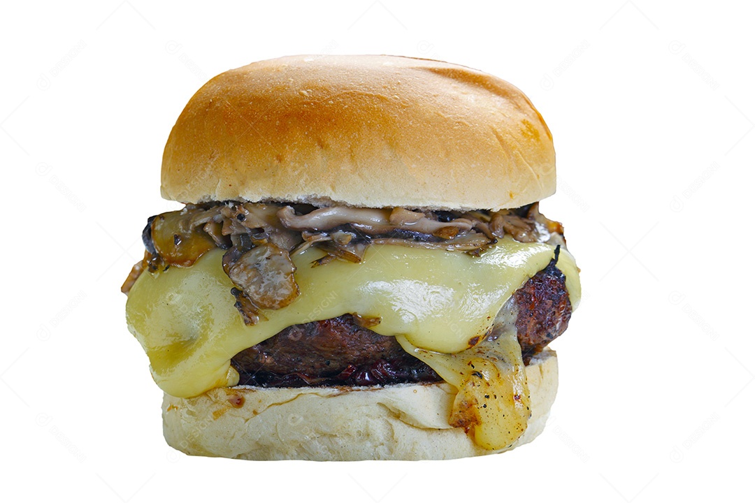 Hamburguer artesanal com cogumelos