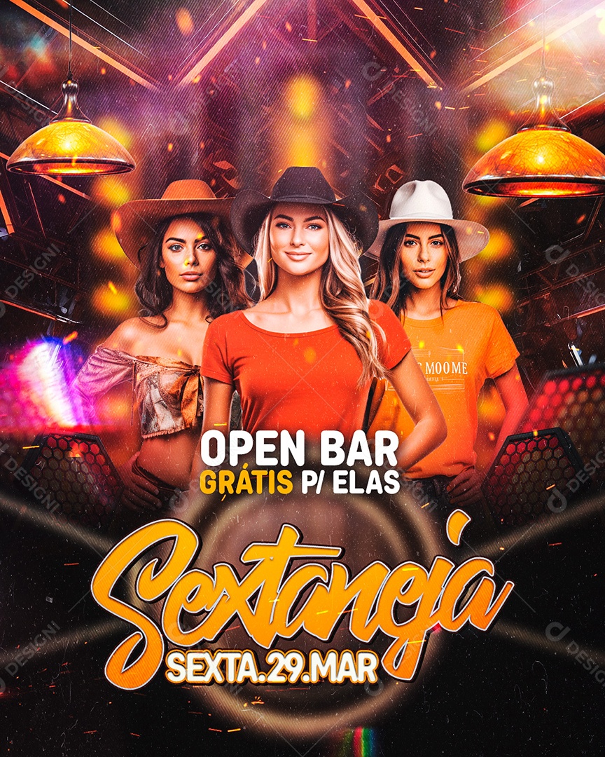 Flyer Open Bar Sextaneja Social Media PSD Editável