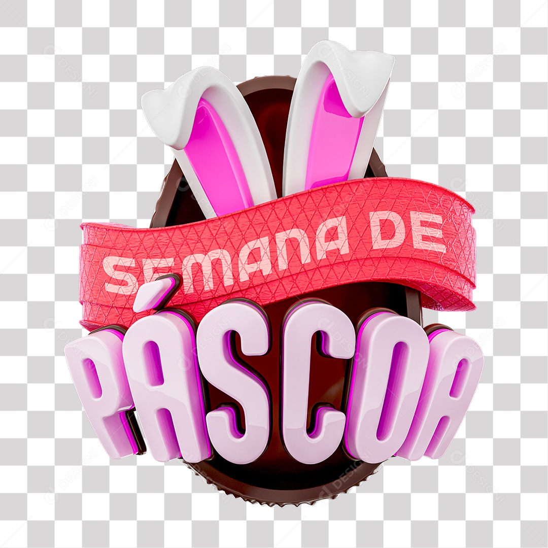Semana de Páscoa Selo 3D para Composição PNG Transparente