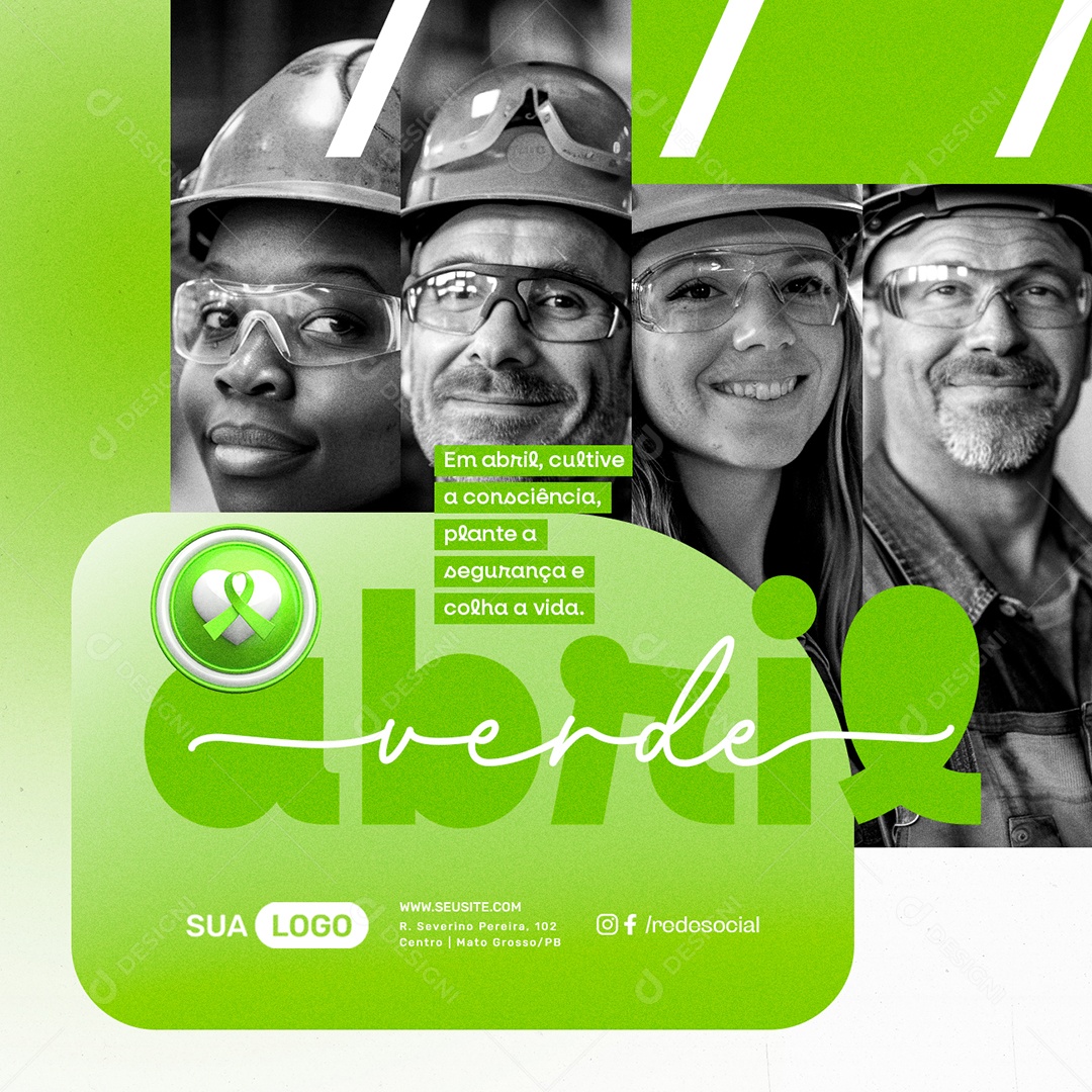 Abril Verde Cultive a Consciência Plante a Segurança e Colha Vida Social Media PSD Editável