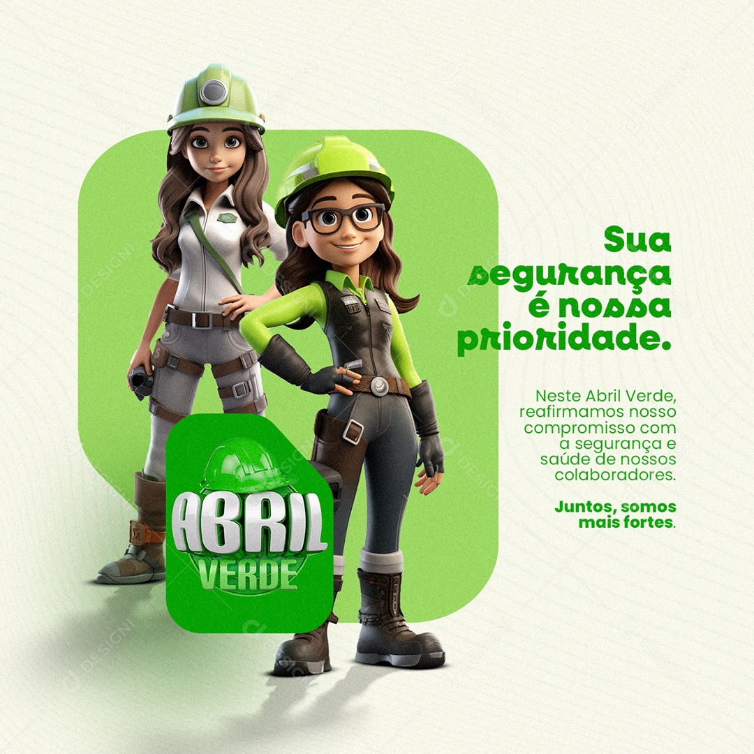 Abril Verde Sua Segurança é nossa Prioridade Social Media PSD Editável