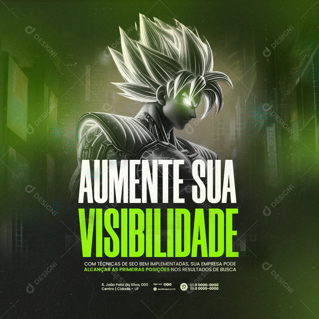 Marketing Digital Aumente sua Visibilidade Social Media PSD Editável