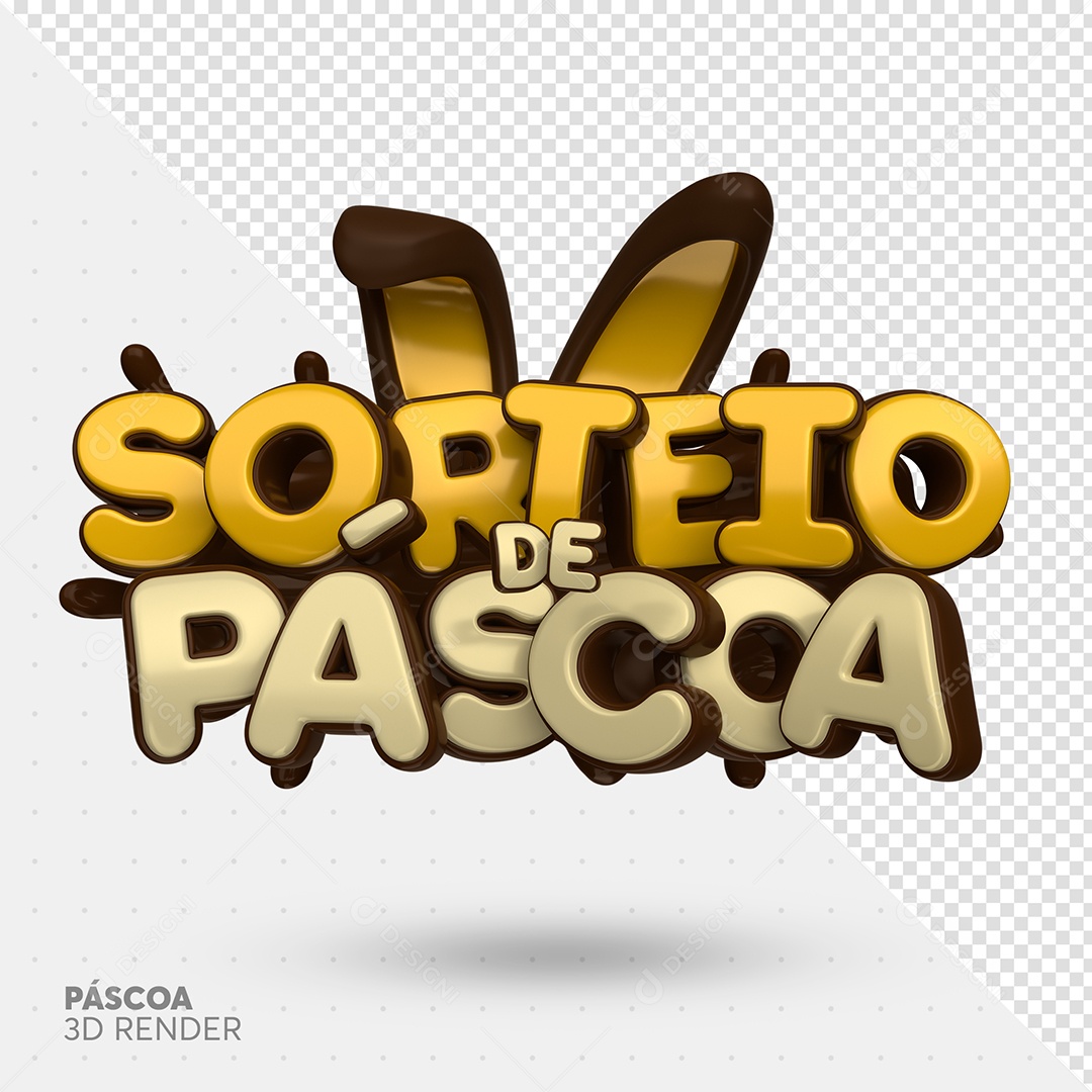 Sorteio de Páscoa Selo 3D para Composição PSD