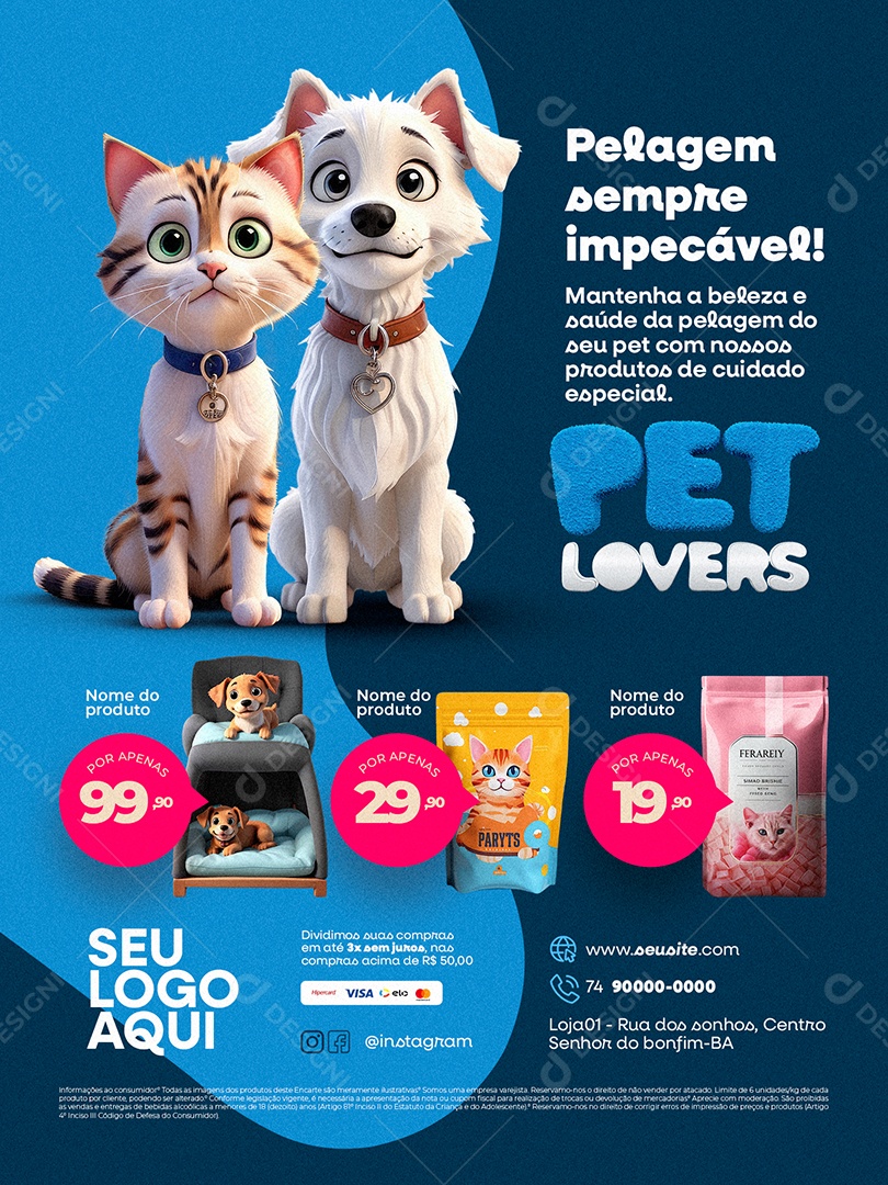 Pet Lovers Encarte Pelagem Sempre Impecável Social Media PSD Editável