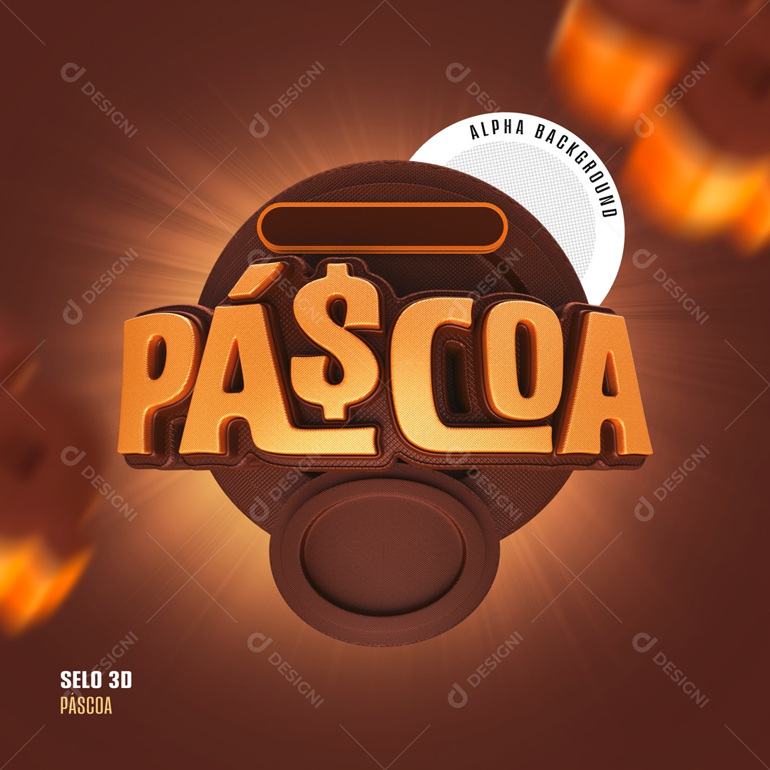 Easter Orange 3D Stamp for PSD Composition