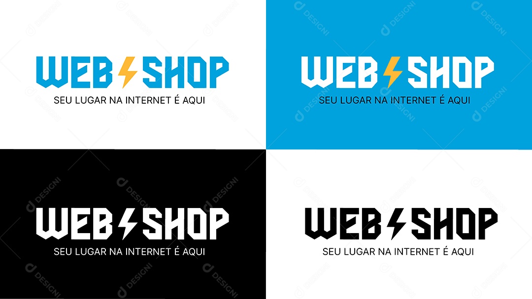 Logo Webshop Seu Lugar na Internet é Aqui Vetor Ai + EPS Editável