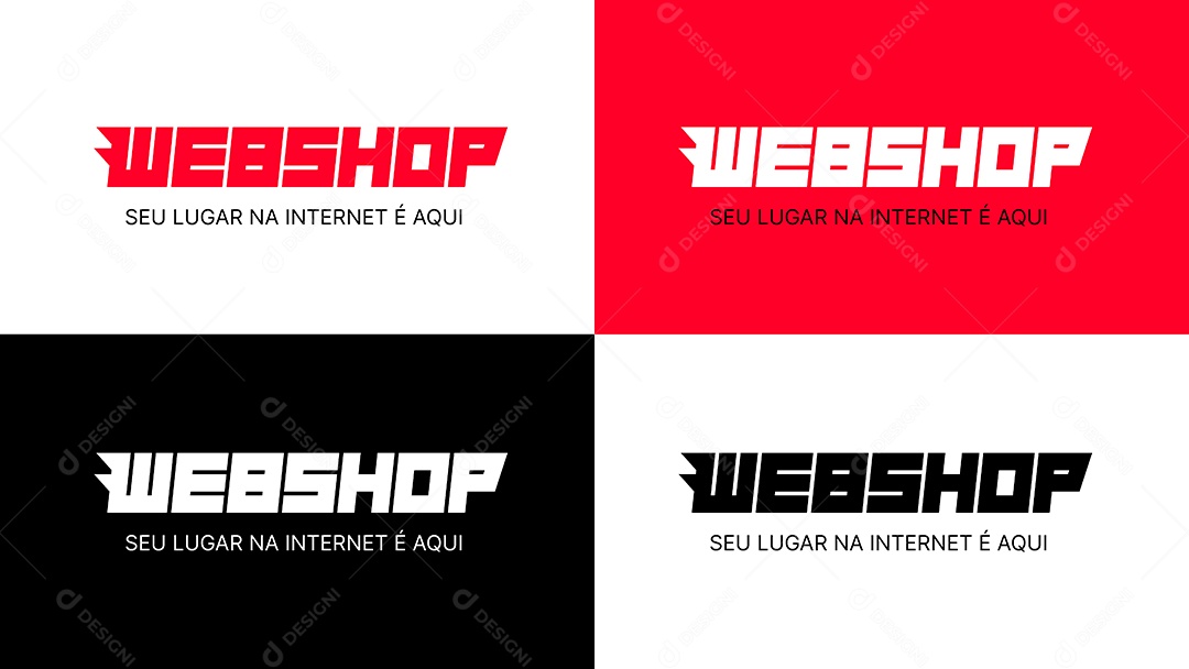 Logo Webshop Seu Lugar na Internet é Aqui Vetor Ai + EPS Editável