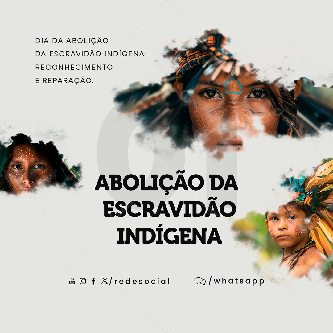 Dia da Abolição da Escravidão Indígena 01 de Abril Social Media PSD Editável