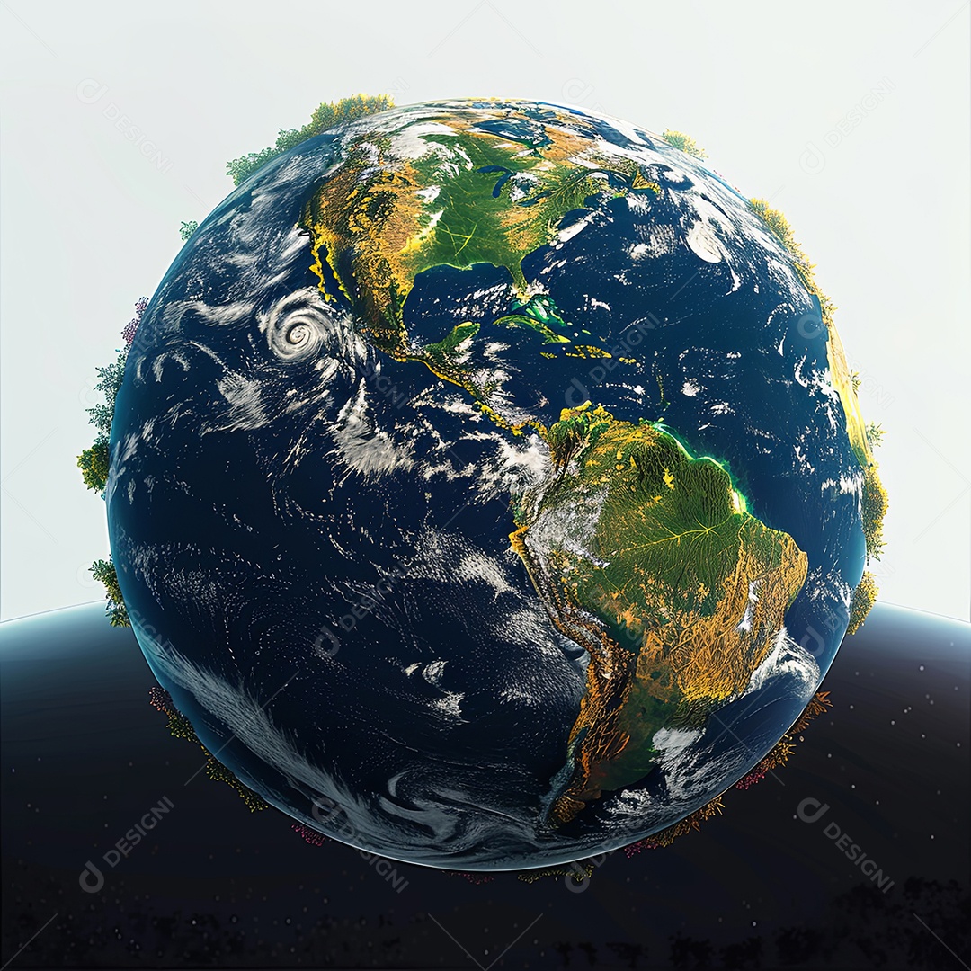 Foto planeta 3d com a américa do sul centrada