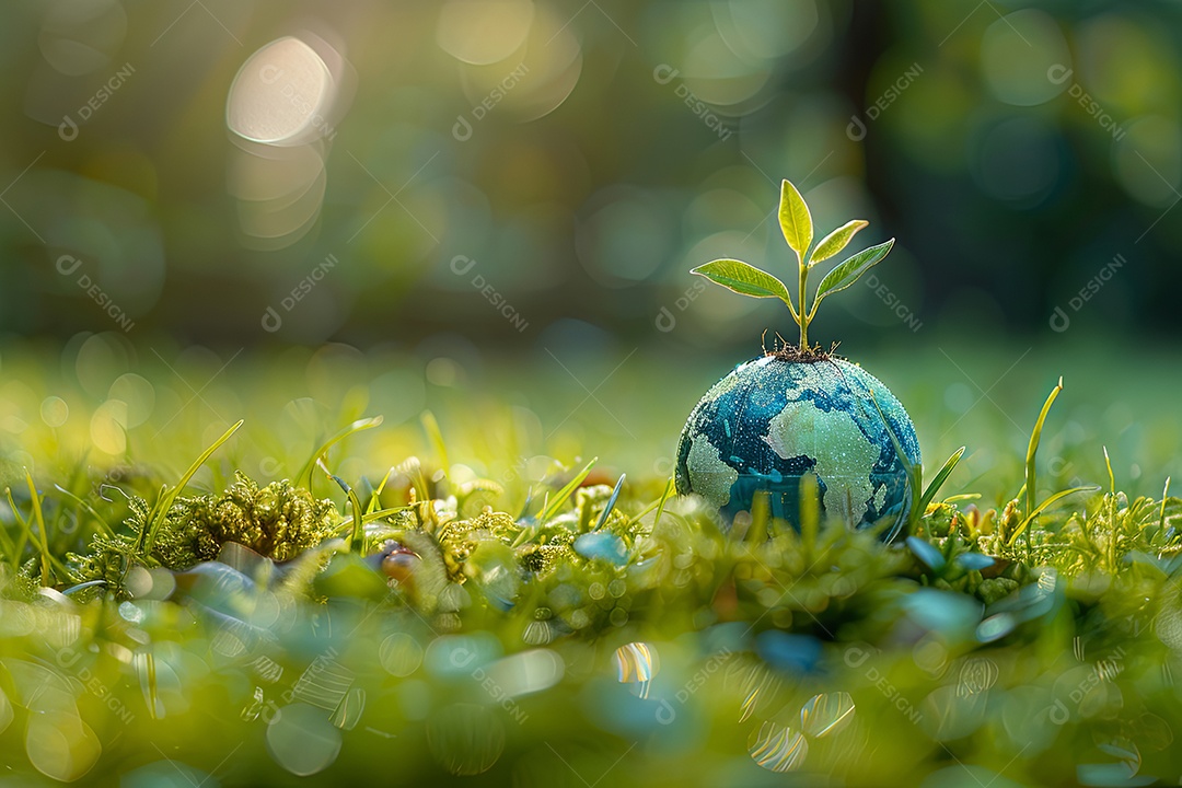 Uma terra verde com uma planta brotando no topo foto de ciência ambiental e tecnologia