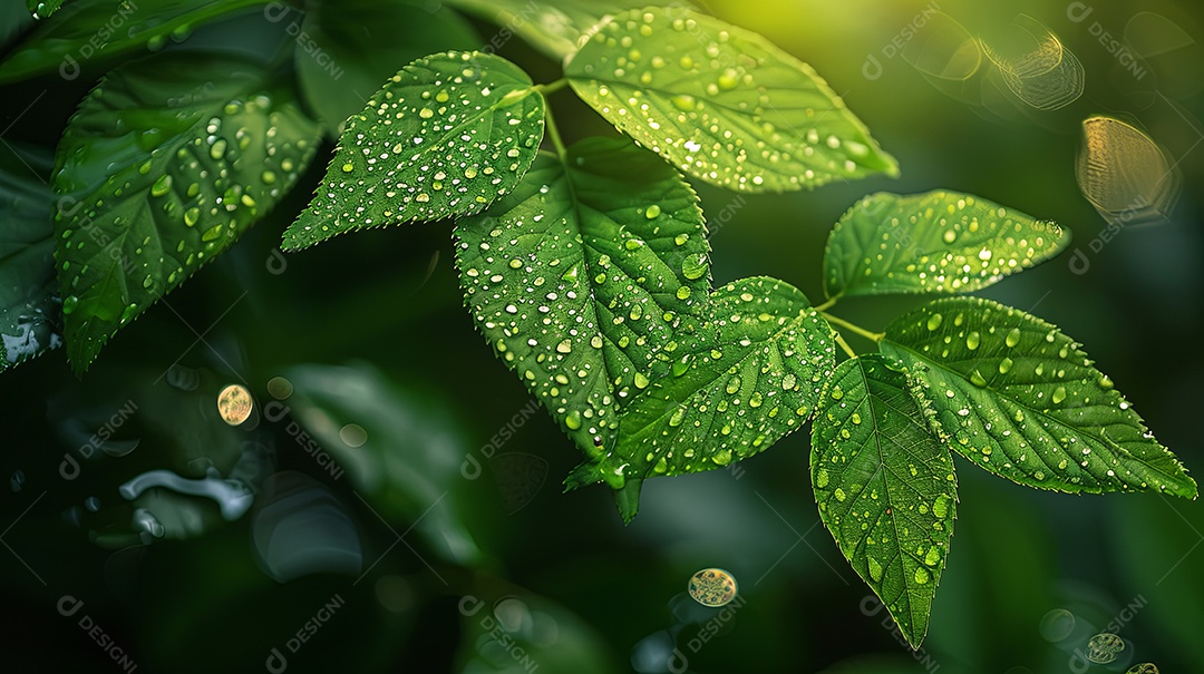 Papel de parede de folhas verdes sustentabilidade na produção de produtos naturais