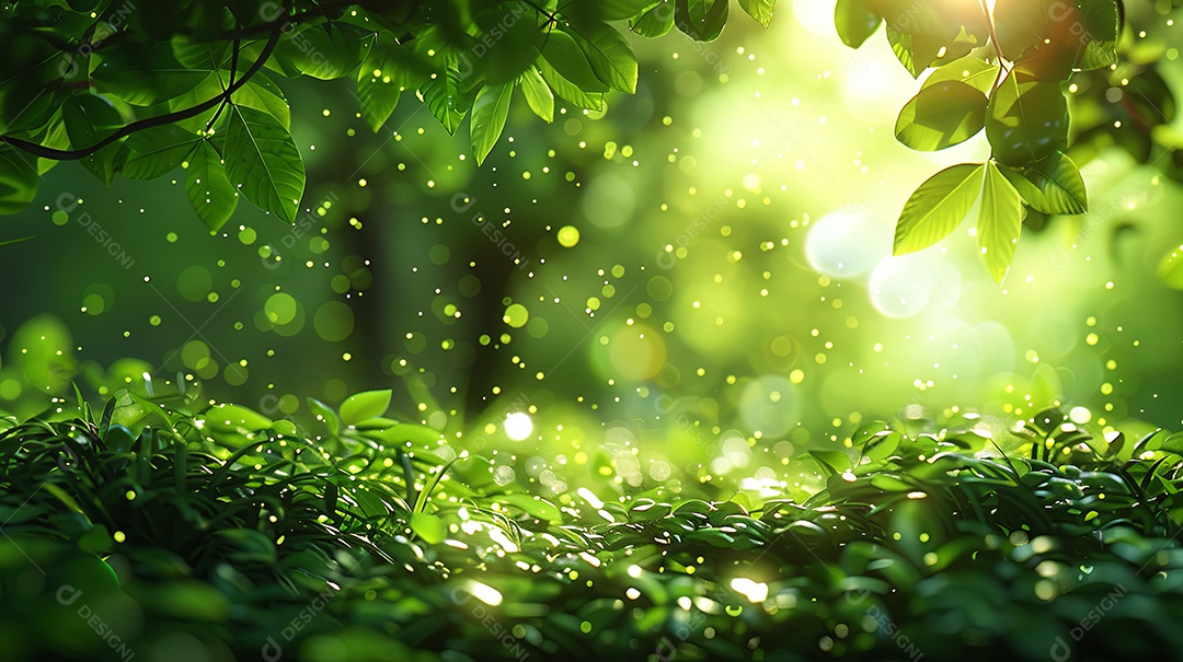 Papel de parede de folhas verdes sustentabilidade na produção de produtos naturais