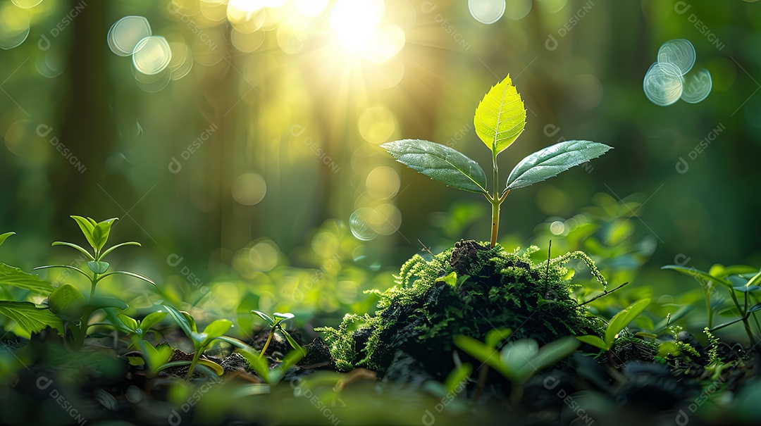 Papel de parede de folhas verdes sustentabilidade na produção de produtos naturais