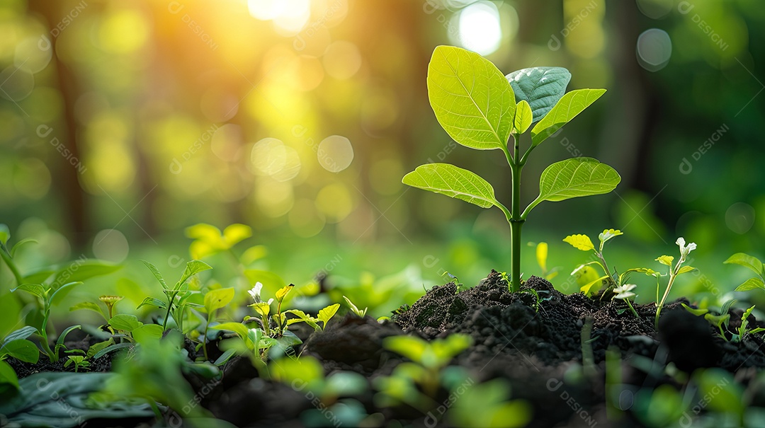 Papel de parede de folhas verdes sustentabilidade na produção de produtos naturais