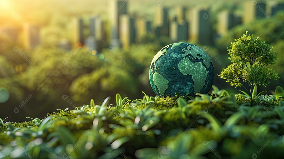 Planeta terra em estilo cartoon feito de aviso