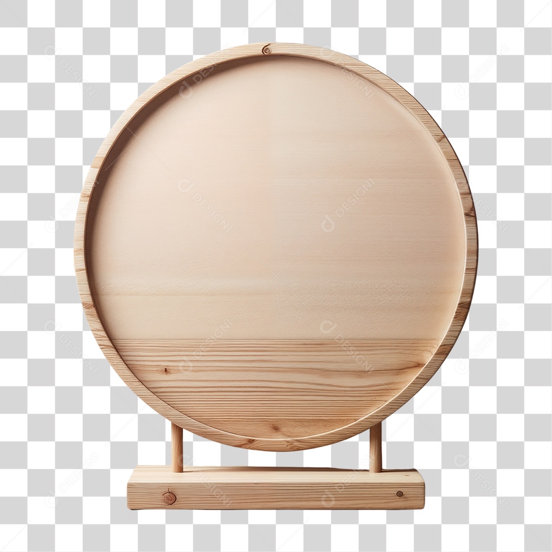 Placa de Madeira Redonda PNG Transparente