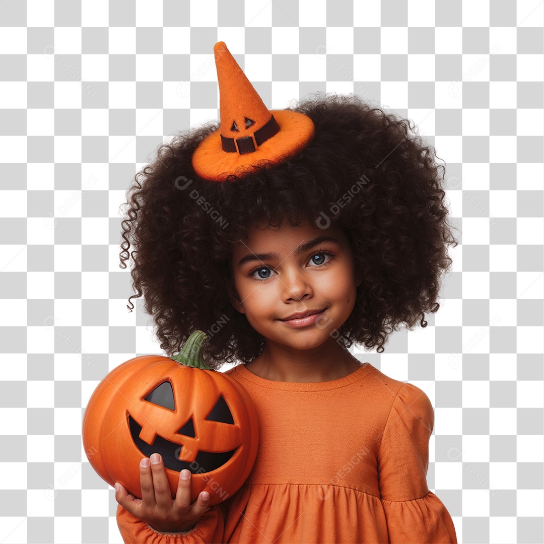 Criança Segurando Abóbora no Halloween Fantasias PNG Transparente